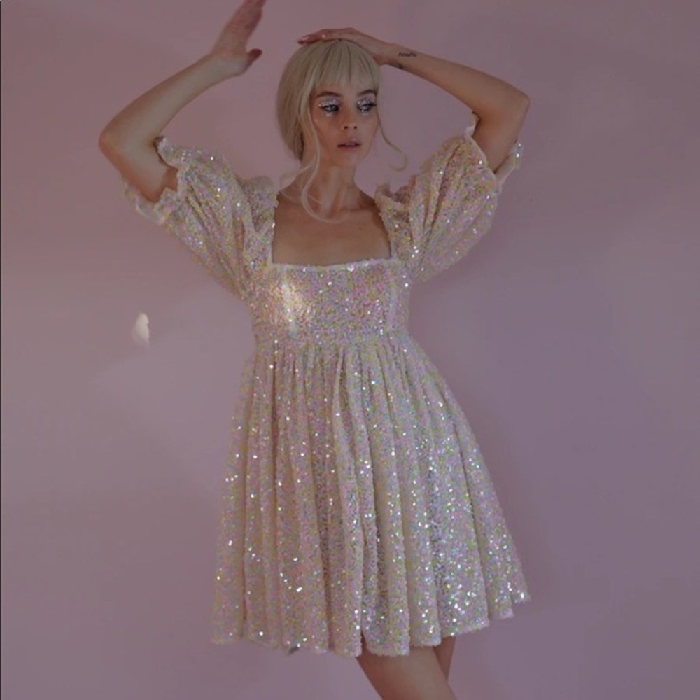 RARE LIKE NEW Selkie rainbow sequin mini dress